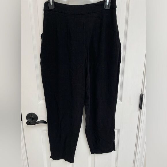 ASOS Design Black Linen Blend Lining High Rise Pants Women’s Petite Size 4 - Picture 2 of 6